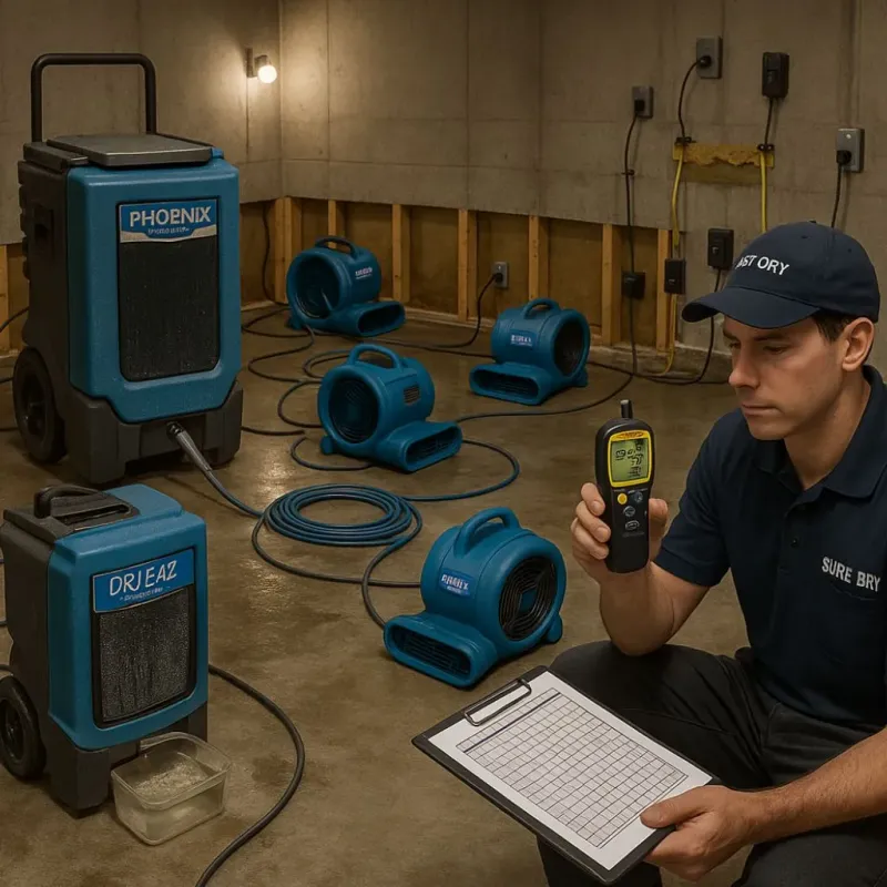 Structural Drying and Dehumidification process in Tribune, KS